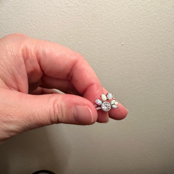 Pandora Jewelry - Pandora ring size 8 CZ and opal stones two ring set